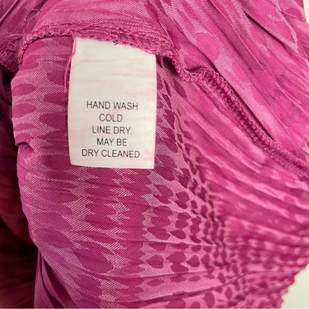 Magenta Pink Musette Mini Dress Barbie Size Medium Tiered Ruffle Hem Rush Satin - Picture 6 of 14
